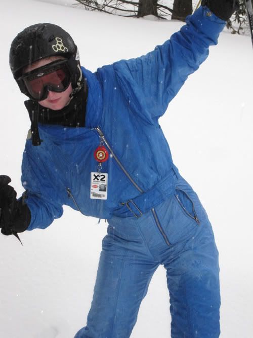 one piece 80s ski suit electric blue
