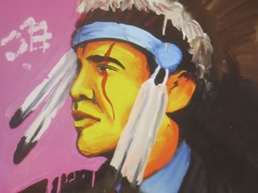 Обама, племя кроу ObamaAsIndianChiefNativeAmerican