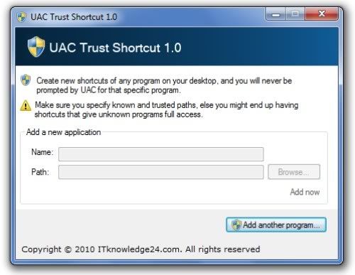 UAC Trust Shortcut UAC Trust Shortcut