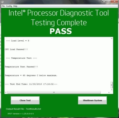 Intel Processor Diagnostic Tool Intel Processor Diagnostic Tool