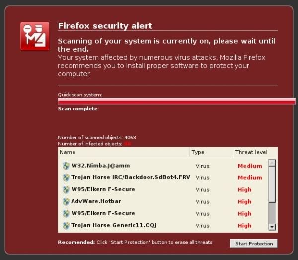 Firefox é alvo de Scareware Firefox é alvo de Scareware