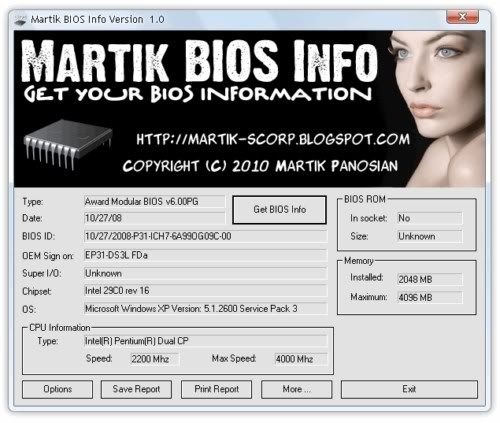 Martik BIOS Info Martik BIOS Info