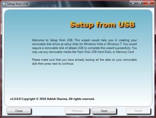 Setup from USB Setup from USB
