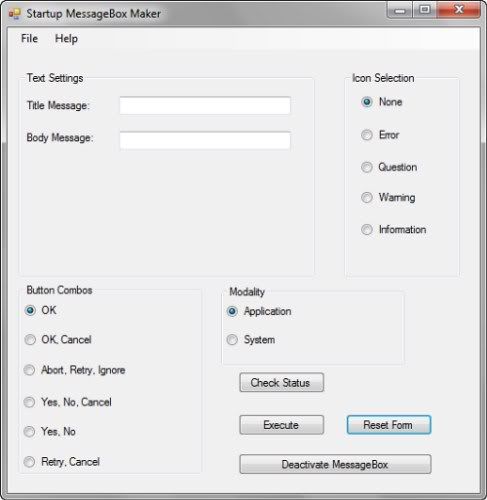 Startup MessageBox Maker Startup MessageBox Maker