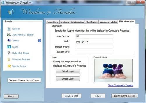 Windows 7 Tweaker Windows 7 Tweaker