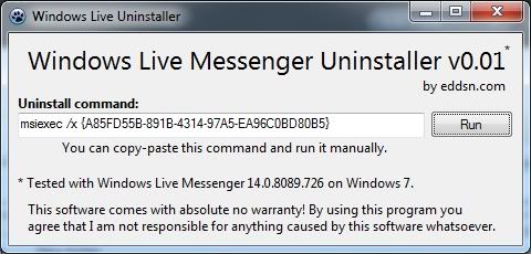Windows Live Messenger Uninstaller Windows Live Messenger Uninstaller