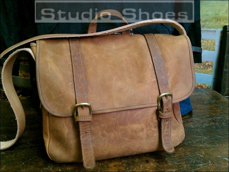 Vtg American USA Made Saddle Leather 13&quot; Messenger Briefcase Laptop Bag Mens | eBay