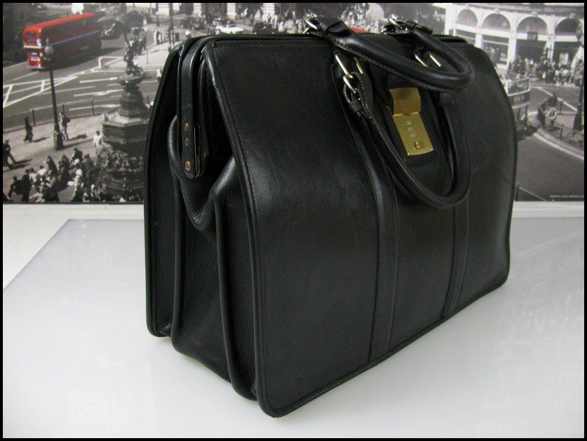 Authentic COACH Vintage Gladstone Doctor Lawyer Leather Briefcase Black Bag Case eBay