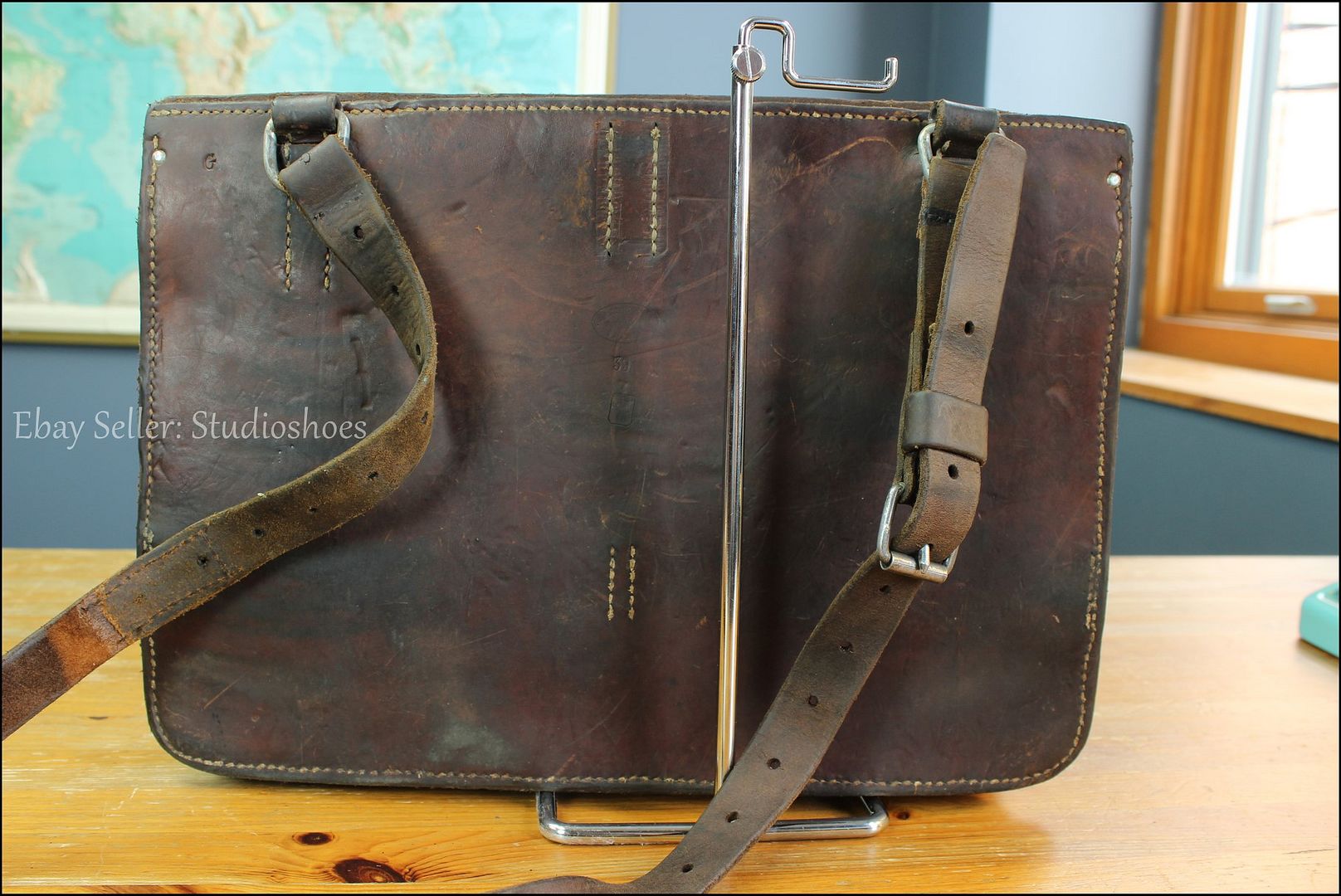 VTG 1939 World War 2 WWII Saddle Leather Officer Messenger Briefcase