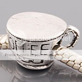 COFFEE CUP CHARM BRACELET BEAD ♥ANY 4=5th FREE♥ #987  