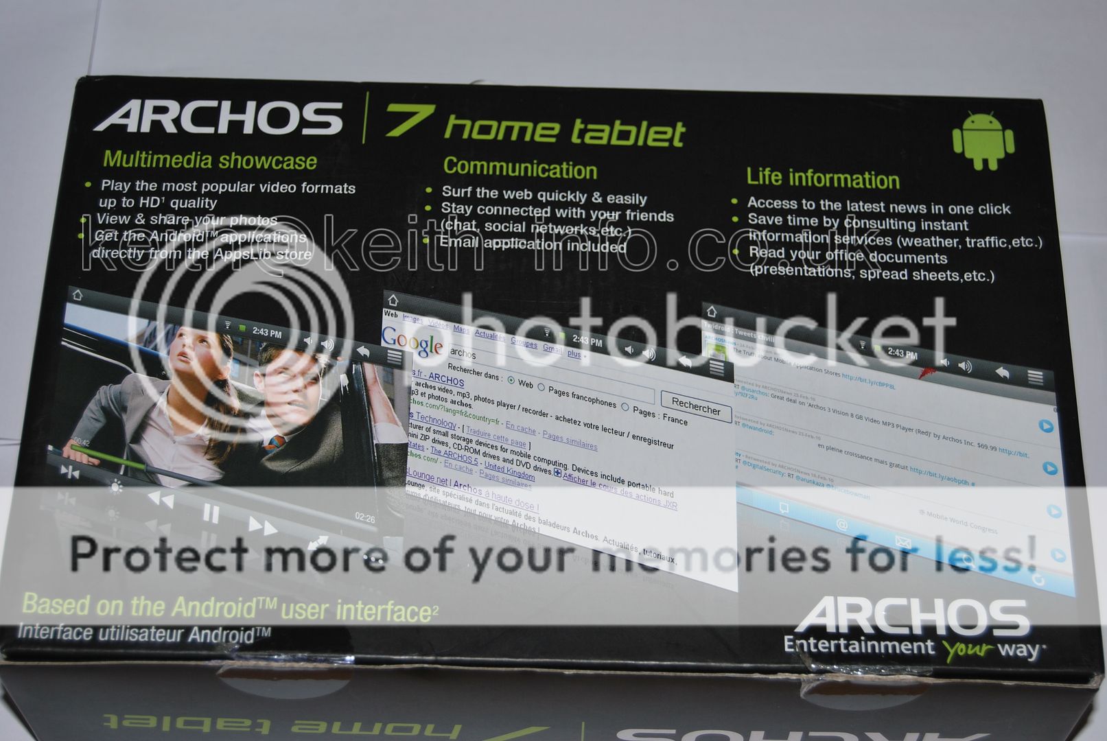 Archos 7 8GB Home Tablet V2 MP4  Photo Video Viewer  