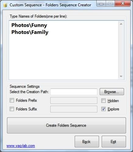Folders Sequence Creator Folders Sequence Creator