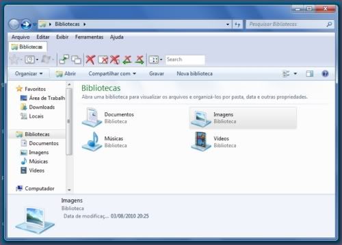 abas no Explorer do Windows 7
