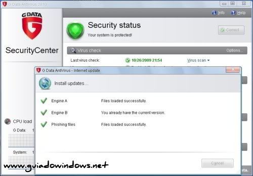 Update do GData AntiVirus 2010 Update do GData AntiVirus 2010