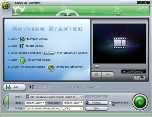 Leawo Free 3GP Converter Leawo Free 3GP Converter