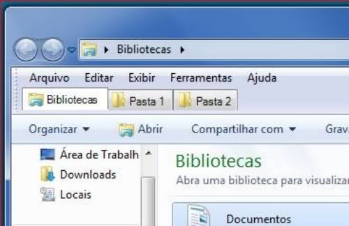 abas no Explorer do Windows 7