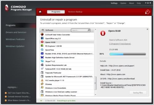 Comodo Programs Manager Comodo Programs Manager