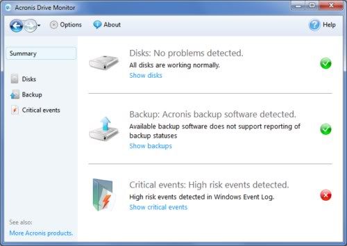 Acronis Drive Monitor Acronis Drive Monitor