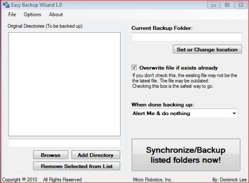 Easy Backup Wizard Easy Backup Wizard