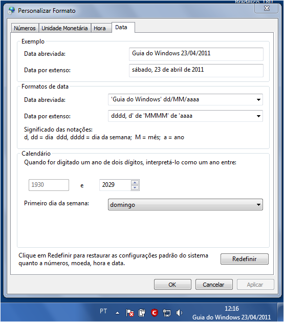 Como colocar o nome ao lado do relógio
