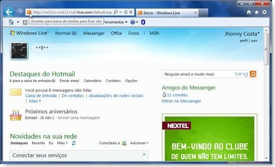 Notificações de e-mails no Windows 7