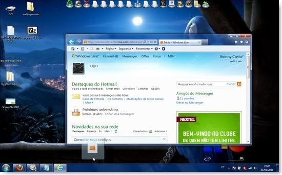 Notificações de e-mails no Windows 7