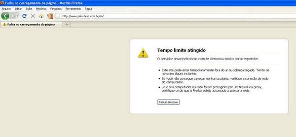Site da Petrobras