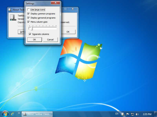 Taskbar Classic Start Menu Taskbar Classic Start Menu