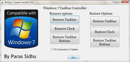 Windows 7 Taskbar Controller Windows 7 Taskbar Controller