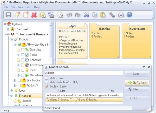 AllMyNotes Organizer AllMyNotes Organizer