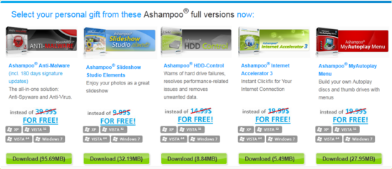 Softwares da Ashampoo