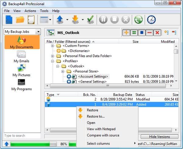 Backup4all Professional Backup4all Professional