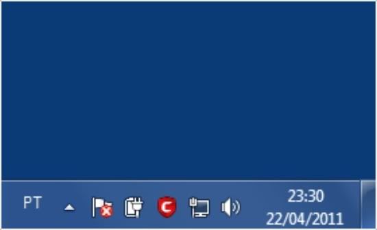 data por extenso no relógio do Windows 7
