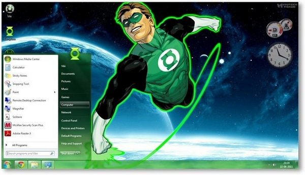 Tema do Lanterna Verde para o Windows 7 Tema do Lanterna Verde para o Windows 7