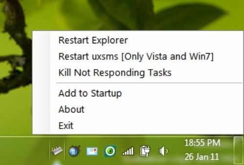 Atalho para reiniciar o Windows Explorer e o Aero