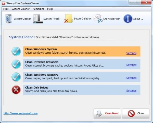 Weeny Free System Cleaner Weeny Free System Cleaner
