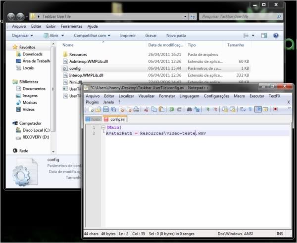 imagens ou vídeos na barra de tarefas do Windows 7