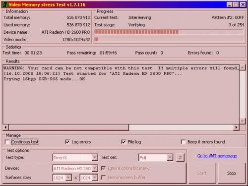 Video Memory stress Test Video Memory stress Test