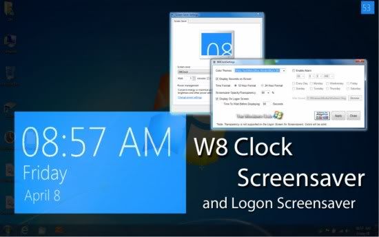 W8Clock Logon Screensaver W8Clock Logon Screensaver