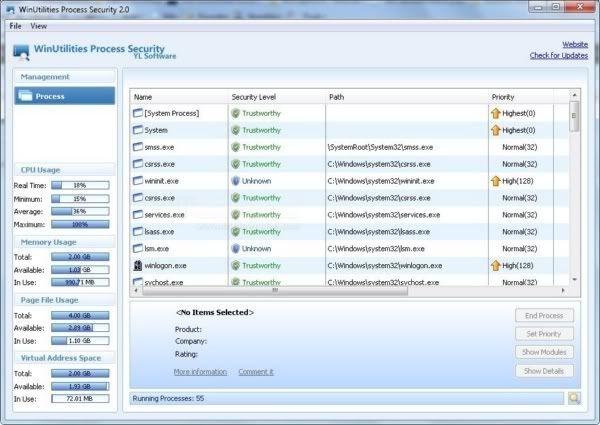 WinUtilities Process Security WinUtilities Process Security