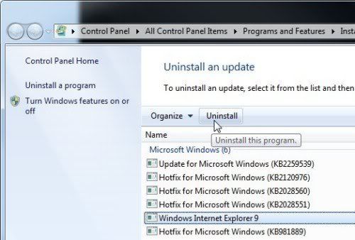 Como desinstalar o Internet Explorer 9 Como desinstalar o Internet Explorer 9