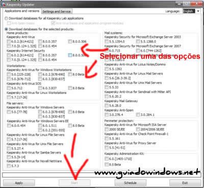 Atualizando o Kaspersky