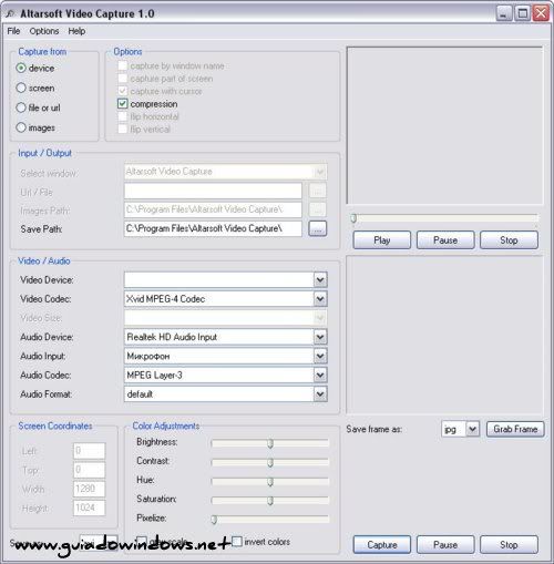 Altarsoft Video Capture Altarsoft Video Capture