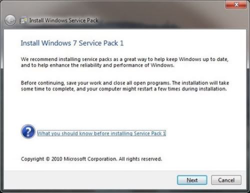 Windows 7 Service Pack 1 Windows 7 Service Pack 1