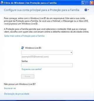 Windows Live Proteção para a Família